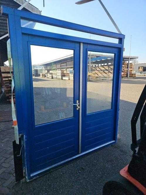 Dubbele deuren met kozijn deurkozijn dubbel deur ( 210 ), Doe-het-zelf en Verbouw, Deuren en Horren, Gebruikt, Buitendeur, 215 cm of meer