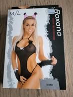 Sexy Lingerie Setje - Roxana Cat Uniform M/L, Roxana, Ophalen of Verzenden, Zwart, Setje