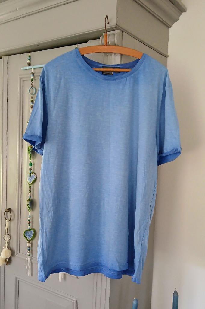 Shirt - t-shirt - wasted-out look - gewassen look, Kleding | Heren, T-shirts, Gedragen, Maat 56/58 (XL), Blauw, Ophalen of Verzenden