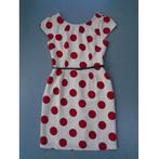 Smashed Lemon polkadot rood crème jurk offwhite maat S/36, Smashed Lemon, Verzenden, Zo goed als nieuw, Maat 36 (S)