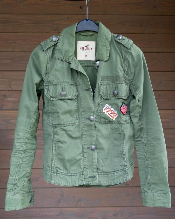 Olijfgroen spijkerjack XS Hollister, Kinderen en Baby's, Kinderkleding | Kinder-kledingpakketten, Gebruikt, Ophalen of Verzenden