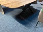 Tafel 280x100 blank hout deens ovaal staal matrix poot, Ophalen, 150 tot 200 cm, Vijf personen of meer, Ovaal
