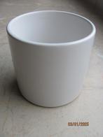 Klein WIT cilinder RONDE porselein BLOEMPOT ø 10.5 cm IZGS, Gebruikt, Rond, Aardewerk, Tuin