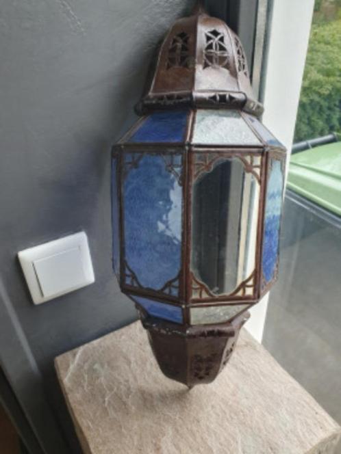Leuk antiek glas in lood item met gekleurd glas....., Tuin en Terras, Tuinwanddecoratie, Gebruikt, Ophalen of Verzenden