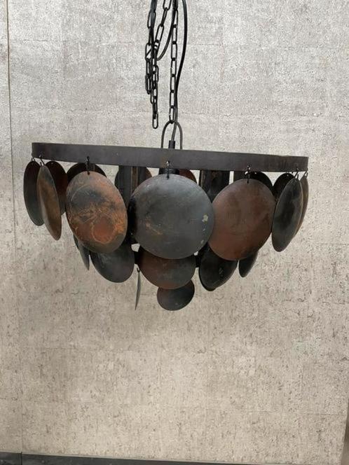Hanglamp zwart metalen ronde schijven *nieuw, Huis en Inrichting, Lampen | Vloerlampen, Nieuw, Minder dan 100 cm, Ophalen of Verzenden