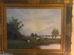 Oude Hollandse School Schilderij met Koeien, gesigneerd., Ophalen