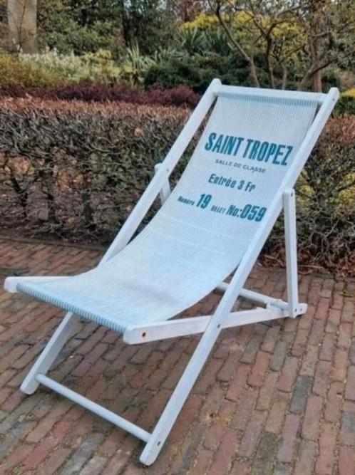 Opklapbare beachchair, strandstoel izgs. 3 standen, Tuin en Terras, Ligbedden, Zo goed als nieuw, Hout, Ophalen