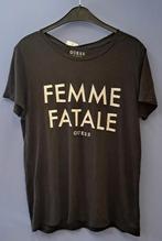 Guess shirt Femme Fatale zwart + witte letters M nr 42370, Maat 38/40 (M), Guess, ., Zwart