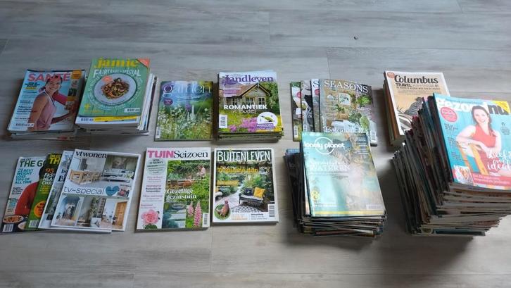 Grote partij diverse tijdschriften, koken, reizen, tuinieren, Boeken, Tijdschriften en Kranten, Zo goed als nieuw, Sport en Vrije tijd