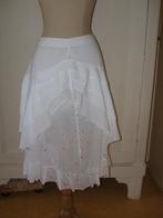 TUFF witte zomerrok rok met volants 40 42 romantische rok, Maat 38/40 (M), Verzenden, Wit, Zo goed als nieuw
