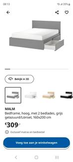 Ikea Malm 160x200cm bed met lades, incl. bodem, excl. matras, Huis en Inrichting, Slaapkamer | Bedden, Ophalen, Tweepersoons, Zo goed als nieuw