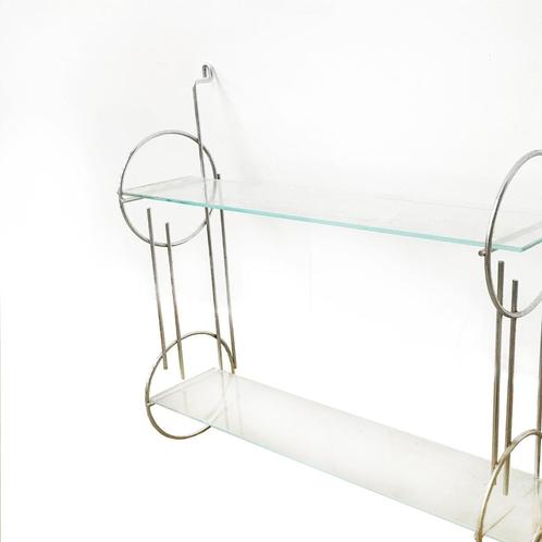 Wandrekje Chroom en glas Art Deco, Huis en Inrichting, Woonaccessoires | Wandplanken en Boekenplanken, Ophalen