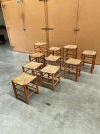 Vintage biezen krukken / krukjes ( 10 st.), Ophalen, Gebruikt, Hout