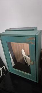 2x turquoise medicijn wand kastjes met spiegel, Huis en Inrichting, Kasten | Overige, Ophalen, Gebruikt