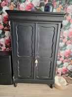 Biedermeierkast zwart B98xH170xD37cm meidenkast kledingkast, Antiek en Kunst, Antiek | Meubels | Kasten, Ophalen