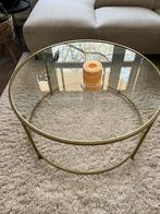 Salontafel goud ronde mazazu moana, Minder dan 50 cm, Glas, Rond, Ophalen of Verzenden