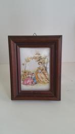 zeer fraai lijstje met lijkt porseleinen prent, Ophalen of Verzenden