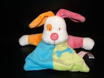 TIAMO HOND KNUFFELDOEKJE VELOURS WIT MET HALF BLAUW/GROEN LI beschikbaar voor biedingen