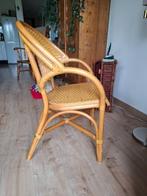 Rotan stoelen met Lederen bekleding, Huis en Inrichting, Stoelen, Ophalen, Overige kleuren, Lounge, Zo goed als nieuw