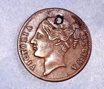 1837 Victoria Regina koperen munt, Ophalen of Verzenden, Brons, Buitenland