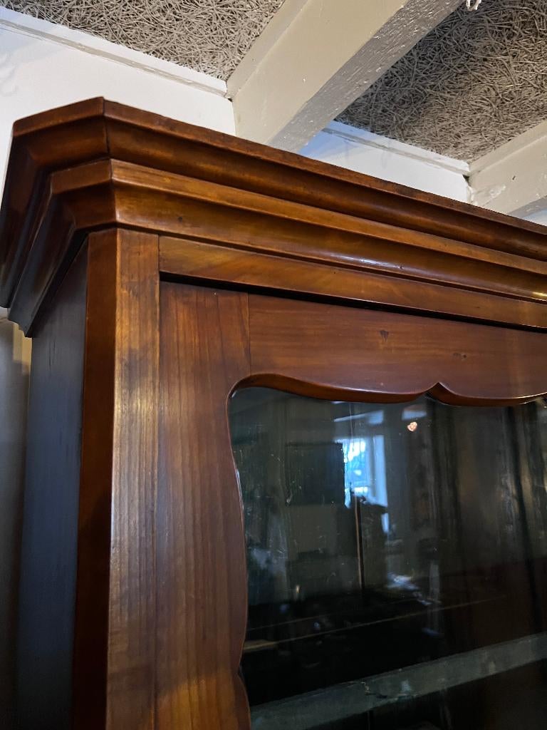 antiek mahonie buffetkast, 2 delig,, Huis en Inrichting, De doofpot, Antiek biedermeier, Ophalen of Verzenden, 25 tot 50 cm
