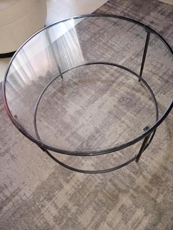 Salontafel rond met glasplaat beschikbaar voor biedingen