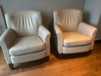 Bench leren stoelen - Grijs, Huis en Inrichting, Fauteuils, Ophalen, Gebruikt, Minder dan 75 cm, Leer