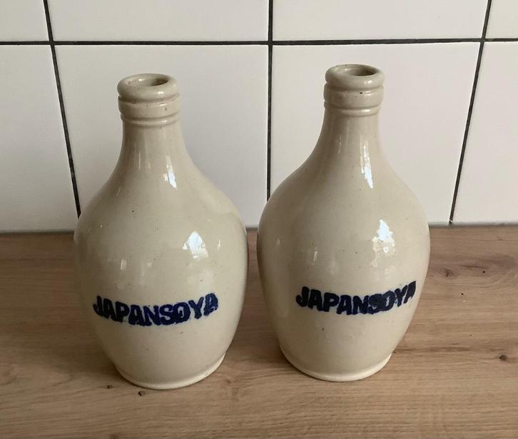 2 Antieke Japansoya  flessen,kruikjes, steengoed, Antiek en Kunst, Antiek | Keramiek en Aardewerk, Ophalen of Verzenden
