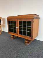Mooi kastje met glas in lood deuren, Huis en Inrichting, Kasten | Dressoirs, Ophalen, Gebruikt, 50 tot 100 cm, 25 tot 50 cm