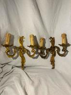 Prachtige Set Vintage Franse Wandlampen – Louis XV Stijl –, Ophalen of Verzenden