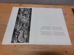 Originele houtsnede Nico Visscher – gesigneerd ’61 –, Antiek en Kunst, Ophalen of Verzenden