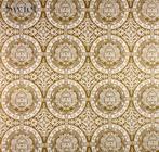 6643 vintage behang oosters groen bruin wit swiet, Verzenden, 50 tot 75 m², Bruin