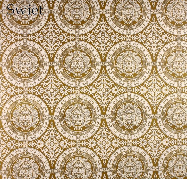 6643 vintage behang oosters groen bruin wit swiet, Huis en Inrichting, Stoffering | Behang, Bruin, 50 tot 75 m², Verzenden