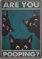 Are you pooping katten reclamebord van metaal wandbord deco