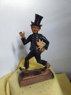 14303) mooi beeldje schoorsteen veger met varkentje hoog  26, Ophalen of Verzenden, Zo goed als nieuw, Mens