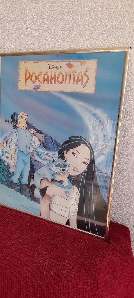 Pocahontas poster ingelijst, Verzamelen, Posters, Gebruikt, Film en Tv, Rechthoekig Staand, Met lijst, Verzenden