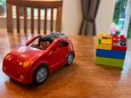 Leuke Rode Duplo Auto met Poppetje, Kinderen en Baby's, Speelgoed | Duplo en Lego, Ophalen of Verzenden, Gebruikt, Losse stenen