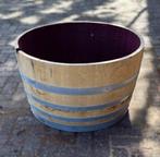 Groot half wijnvat 200L vat - Eikenhout - Bloembak - Vijver, Rond, Nieuw, Ophalen of Verzenden, 60 tot 100 cm