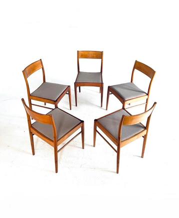 Set van 5 vintage eetkamerstoelen ‘60 beschikbaar voor biedingen