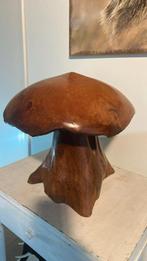 Massief houten paddenstoel kruk / bijzettafel, Ophalen, Zo goed als nieuw