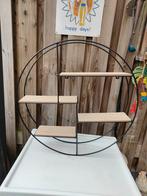 Rond zwart metaal hout wand rekje drsxdrsxd 55x55x11cm, Ophalen of Verzenden, Nieuw