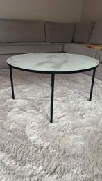 Westwing salontafel antigua glazen tafelblad marmerlook, Huis en Inrichting, 50 tot 100 cm, Minder dan 50 cm, Glas, Rond