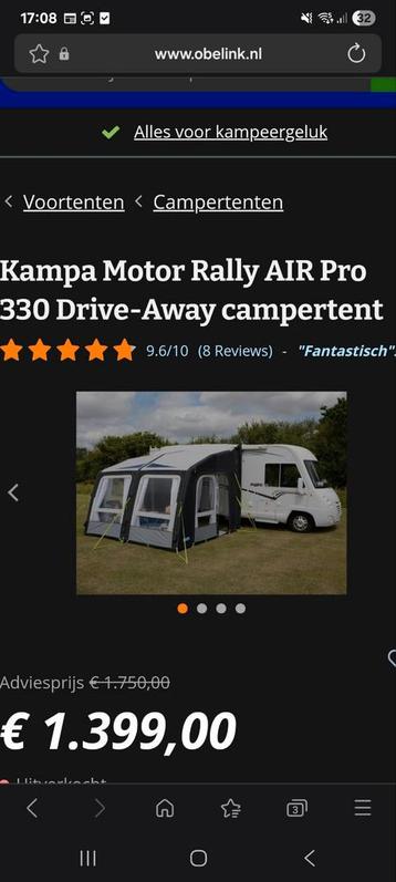 Kampa motor rally air 330 driveaway pro, Nette staat €275.-- beschikbaar voor biedingen