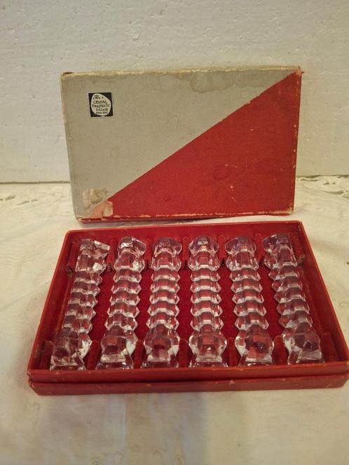 Cristal - Maastricht - setje van 6 glazen messenleggers, Antiek en Kunst, Antiek | Glas en Kristal, Ophalen of Verzenden