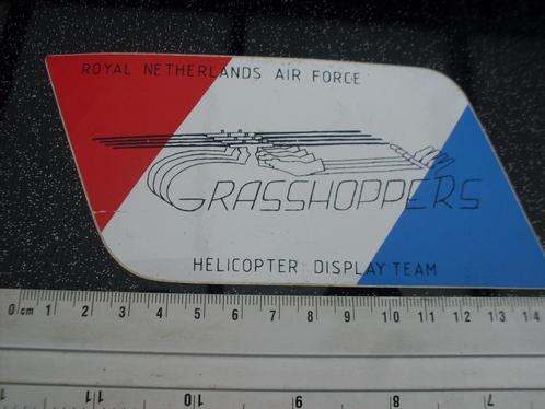 sticker royal netherlands air force grasshoppers heli, Verzamelen, Stickers, Zo goed als nieuw, Bedrijf of Vereniging, Verzenden