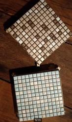 Mozaiek retro onderzetters wit/blauw creme/ bruin @DOC61, Ophalen of Verzenden, Gebruikt, Pot of Pan