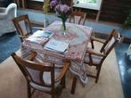 Eetkamer tafel en 4 armleunstoelen, Huis en Inrichting, Ophalen, Gebruikt, Eiken uitstraling
