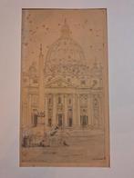 Tekening van Jac Cossaar - Rome, Sint Pieter, Antiek en Kunst, Ophalen of Verzenden