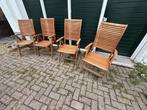 tuinstoelen hout 3+1, Ophalen, Gebruikt, Hout, Inklapbaar