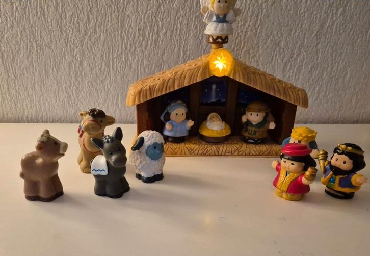 Magische kerststal met “Stille Nacht”. Fisher-Price Little P, Diversen, Kerst, Zo goed als nieuw, Ophalen of Verzenden